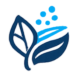 blue icon graphic of leaves and pollen to depict allergies or asthma